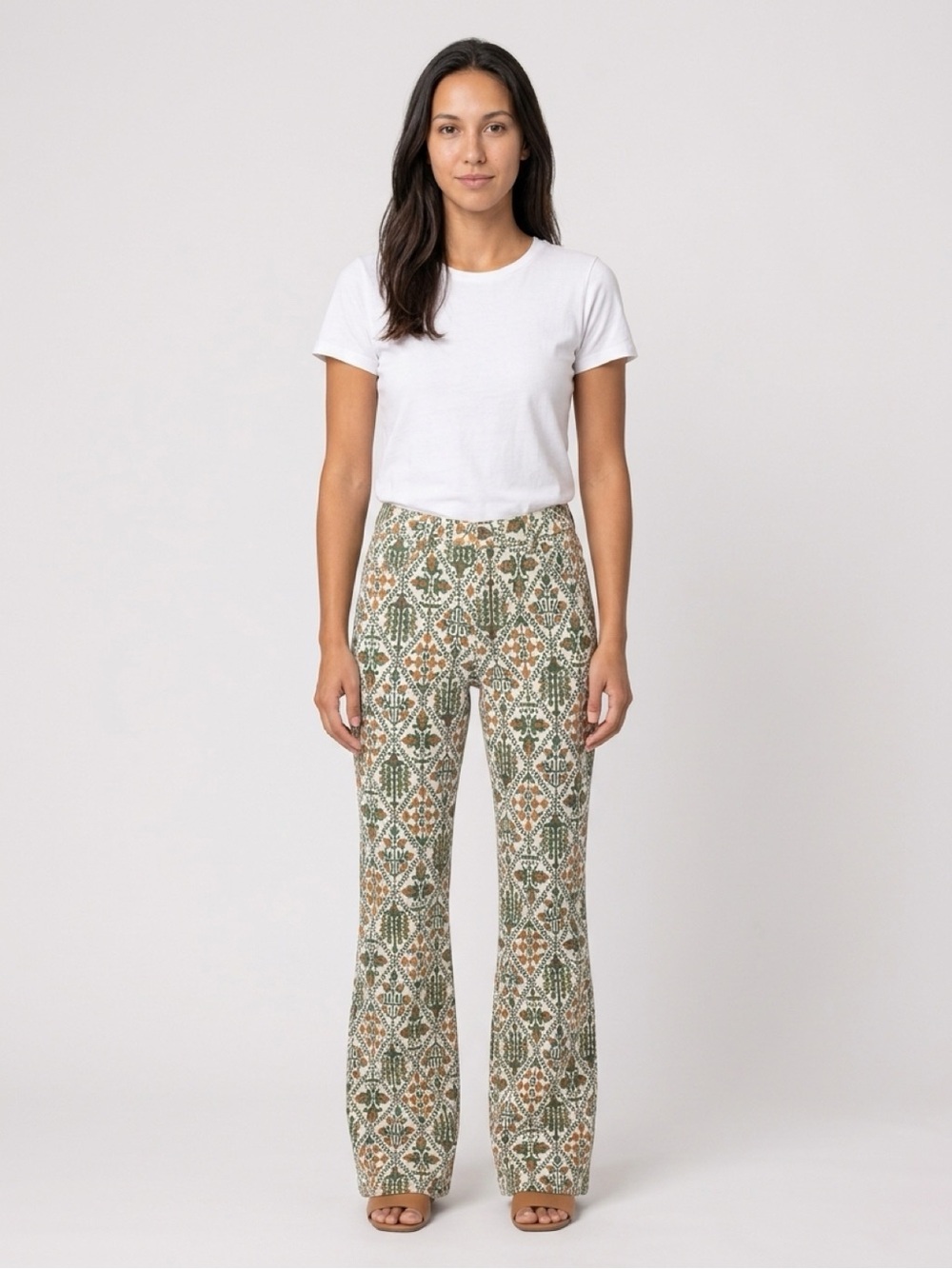 Wrangler Women’s High-rise fierce flare Green & Tan
